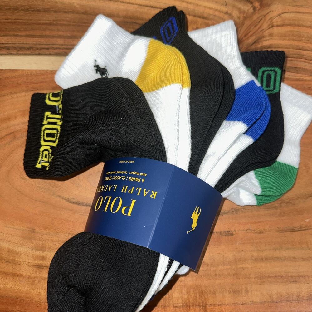 Polo Ralph Lauren Men’s Quarters Socks Size L 10-13 Multicolored